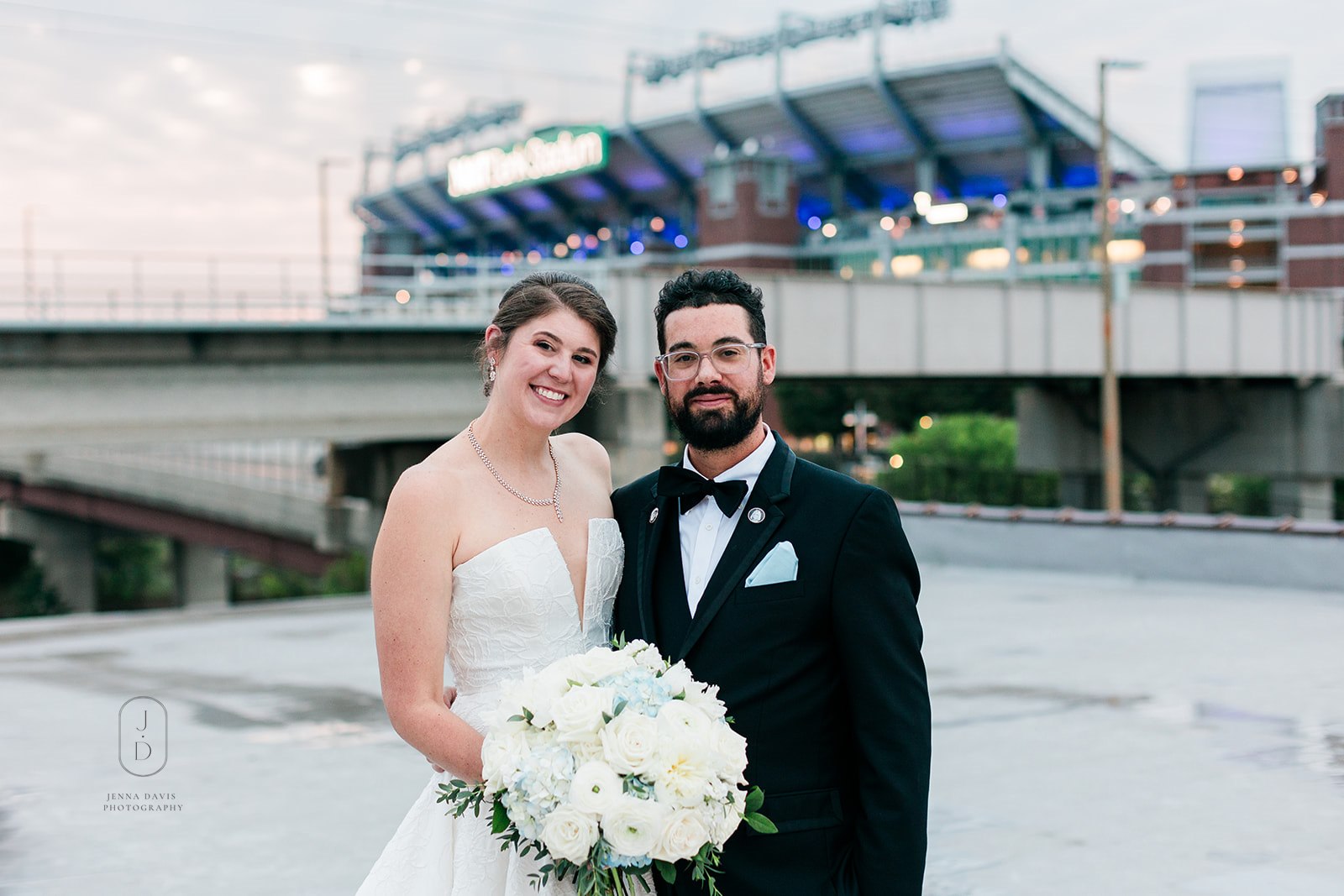 Bride and groom at their wedding at The Winslow in Baltimore